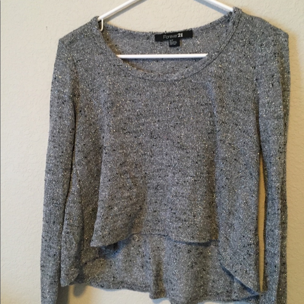 CUTE long sleeve glitter crop top